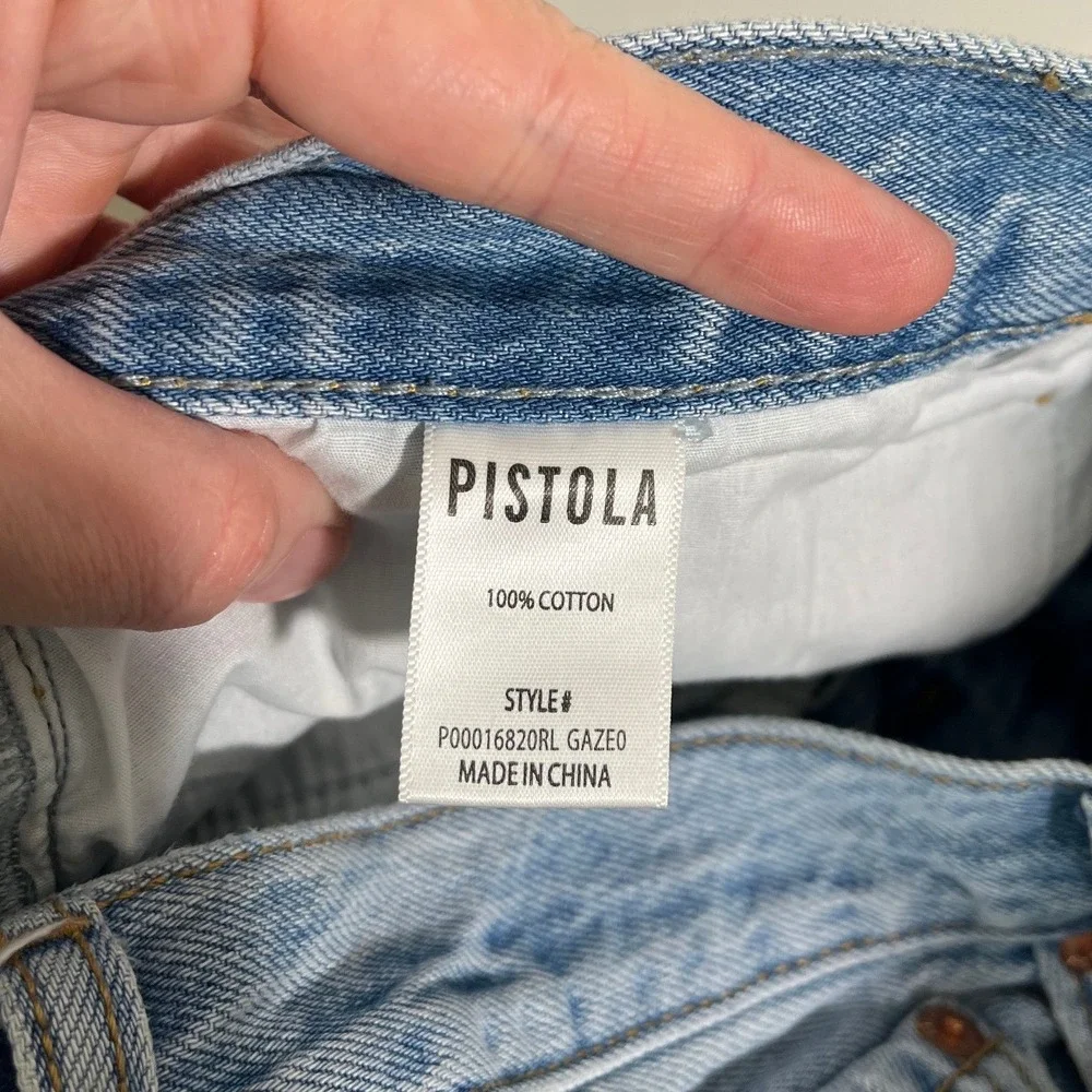 PISTOLA Wes High Rise Barrel Jeans in Waves